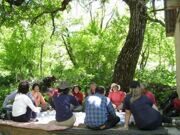 Uzbekistan. Picnic on the bank of Aksarsay river 