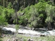 Uzbekistan. trekking to Aksarsay waterfall 