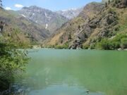 Uzbekistan mountains. Urungach lake hiking