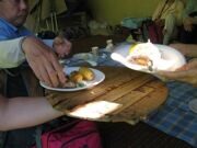 Uzbekistan. Picnic on the bank of Aksarsay river 