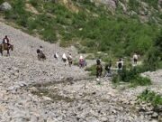 Uzbekistan mountains. Urungach lake hiking